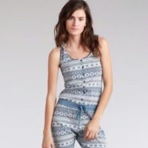 UGG Loungewear Jumpsuit S Nomie Drawstring Blue White Fair Isle